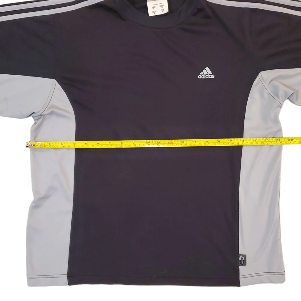Adidas Men's Black Gray Climalite Performance Short Sleeve T-Shirt Medium‎